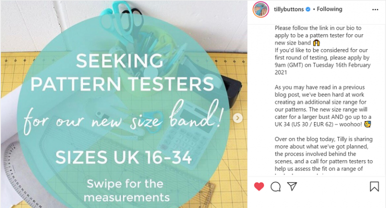 Tilly and the Buttons Seeking Plus Size Pattern Testers